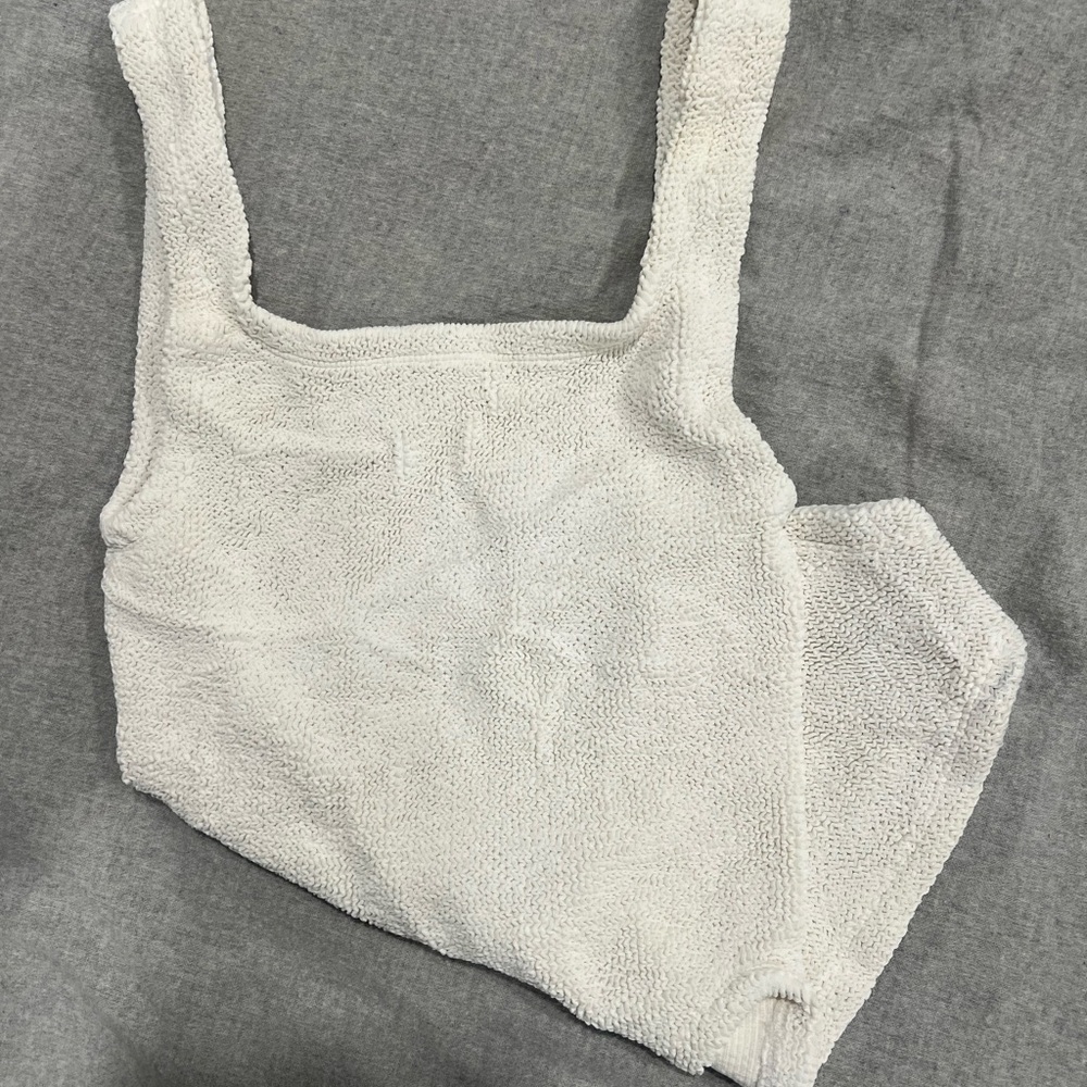 White Hunza G Square Neck One Piece